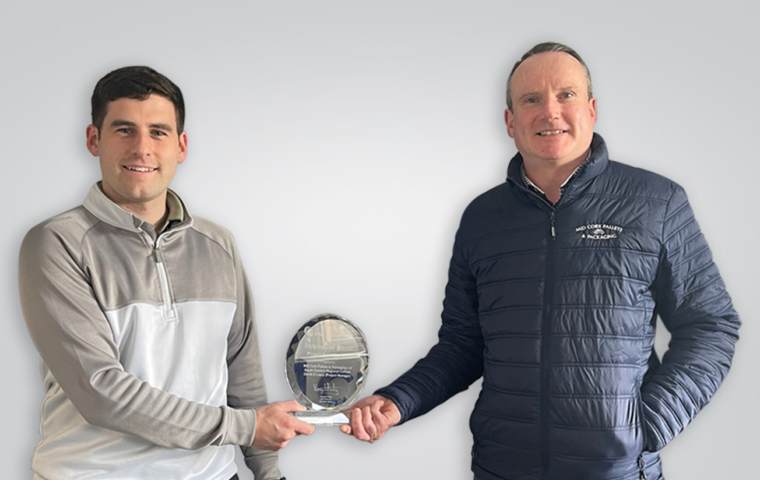 Pictured (l-r) is Aidan Harty Managing Director of Mid-Cork Pallets and Packaging, and graduate David O’Leary who is now a full-time employee with the company.